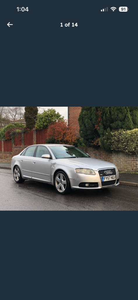 Audi, A4, Saloon, 2007, Semi-Auto, 1968 (cc), 4 doors
