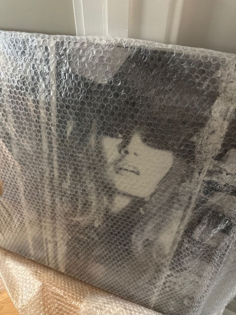 Large black and whose canvas 