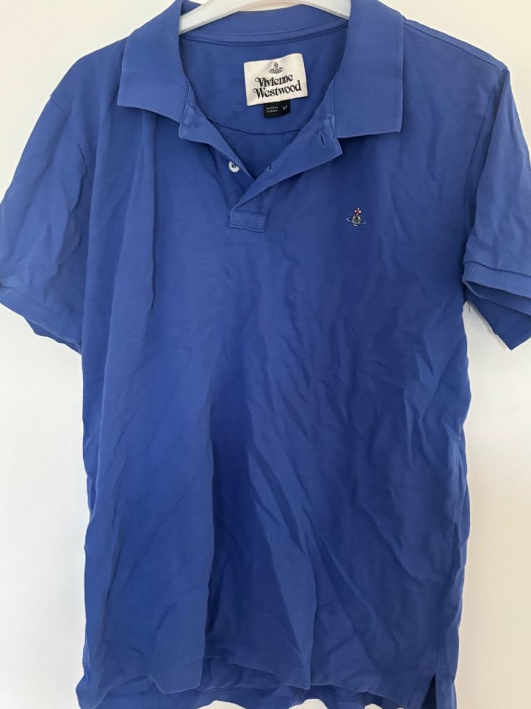 Vivienne Westwood Men's Blue Polo Shirt - Medium, Classic Style