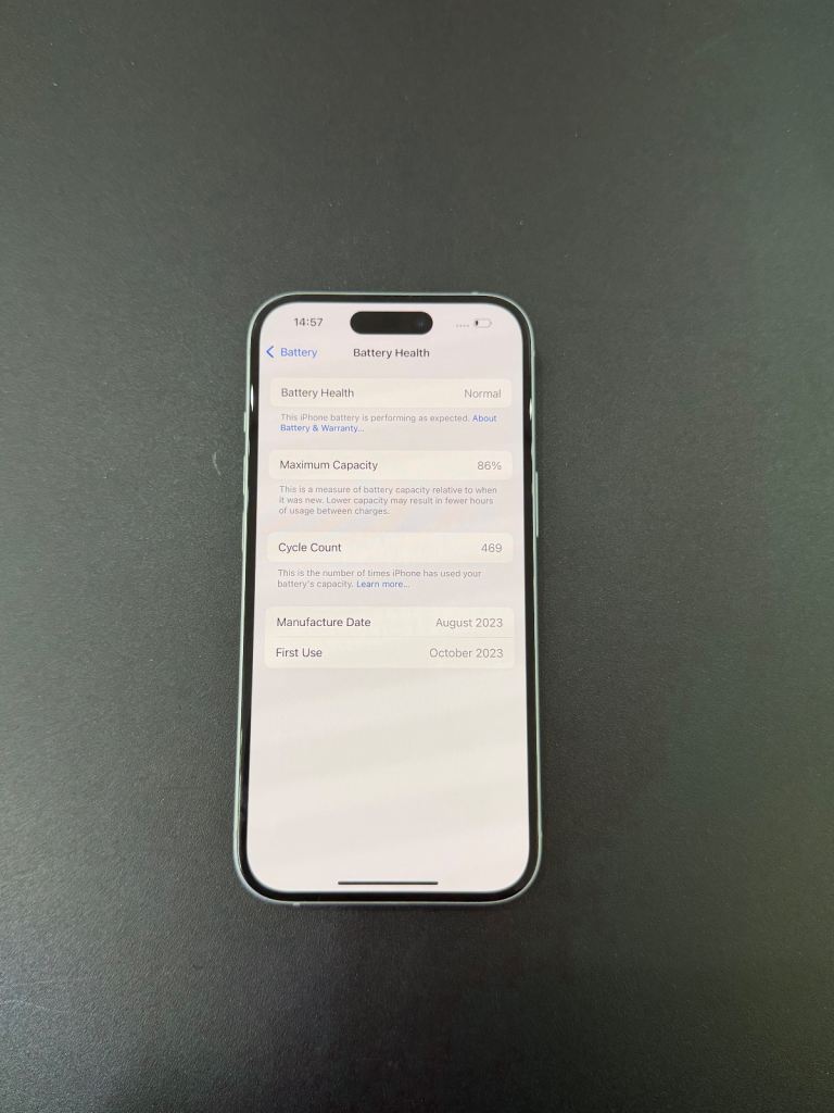 Apple iPhone 15 128GB Blue (Unlocked) in Immaculate Condition 86% BH