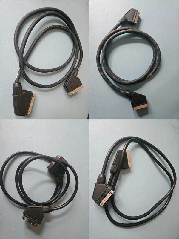 4x SCART lead cable TV video - used