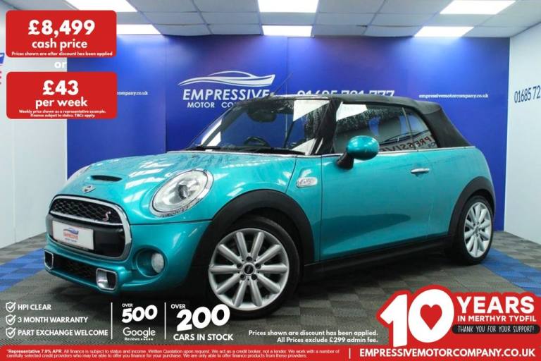 2016 66 MINI CONVERTIBLE 2.0 COOPER S CONVERTIBLE 2DR PETROL MANUAL EURO 6 (S/S)
