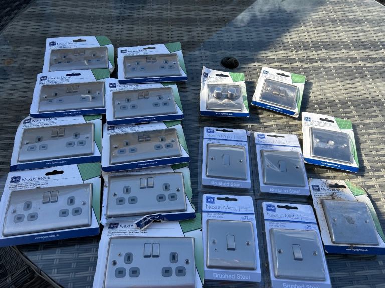 New BG Nexus Metal Switches and Sockets - Brushed Steel