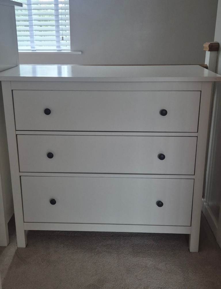 Ikea white Hemnes solid wood chest of drawers