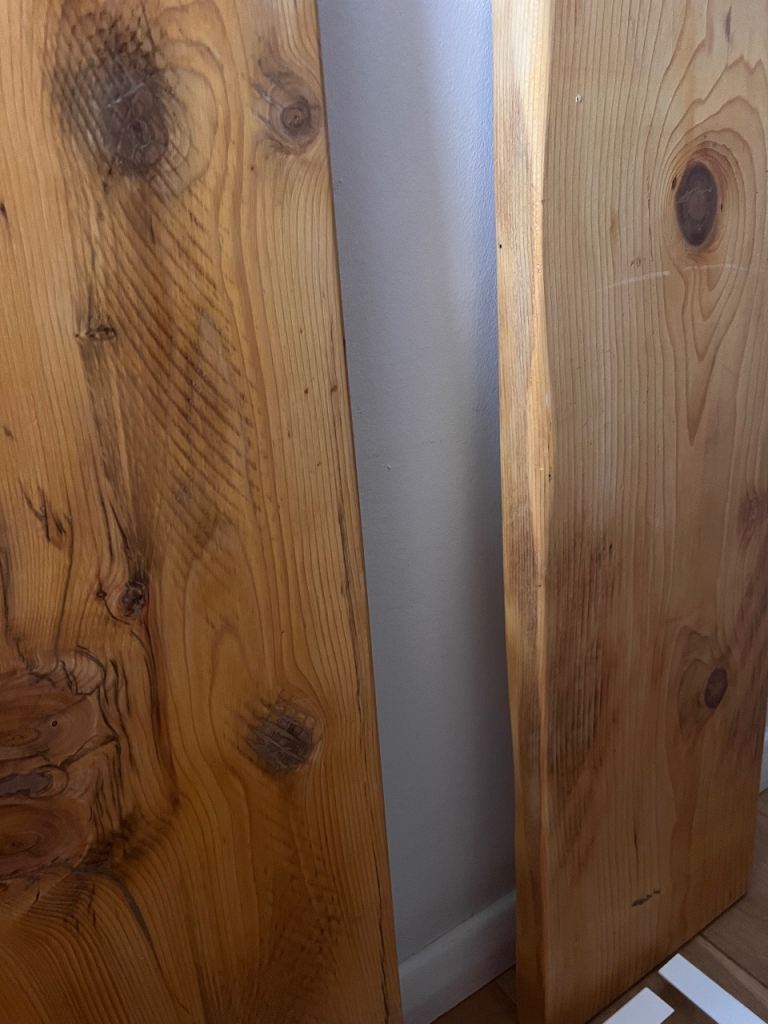 2 Chunky Wooden Shelves & Brackets