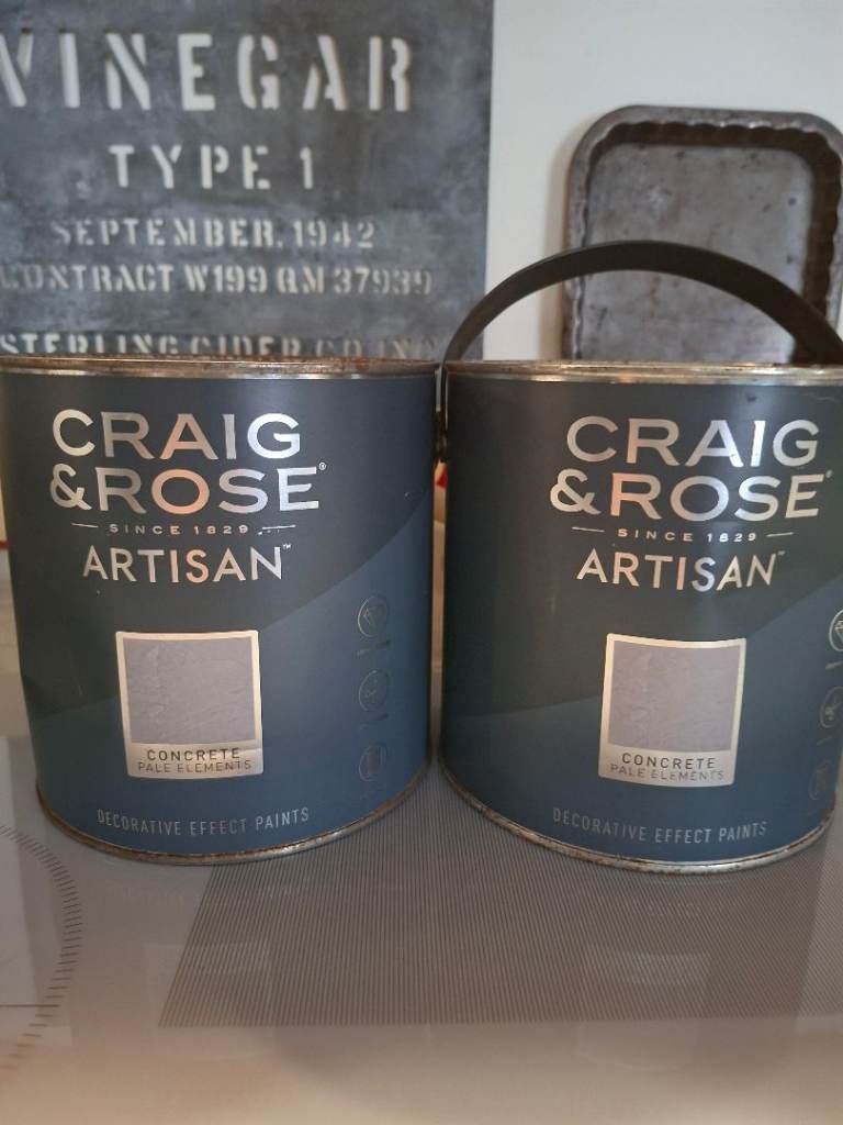 2 X 2.5 Ls Unopened Craig and Rose Artisan Concrete Effect Specialist Paint Pale Elements SOLD OUT