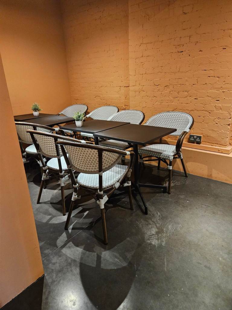 Outdoor tables and chairs