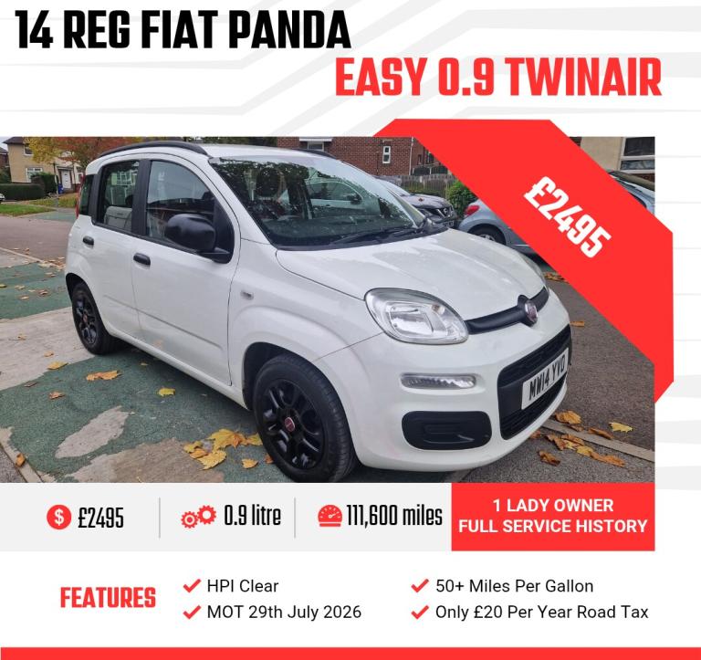 2014 Fiat Panda 0.9 TwinAir [85] Easy 5dr HATCHBACK Petrol Manual