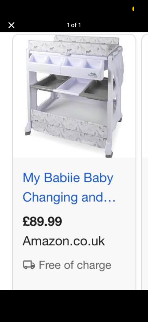 My Babiie Baby Changing Table with Storage – White