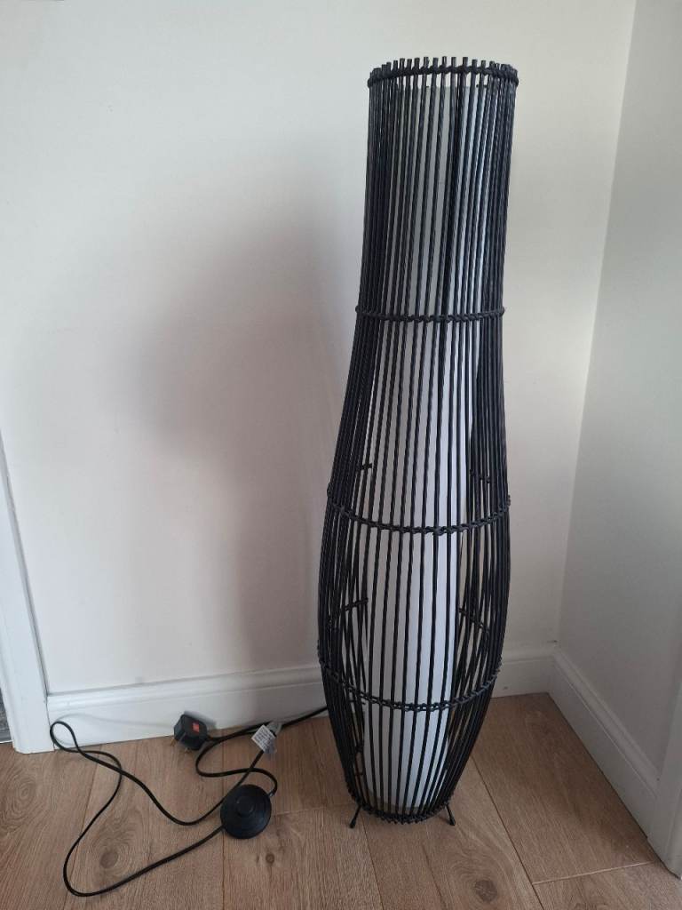 Black Bamboo Floor Lamp