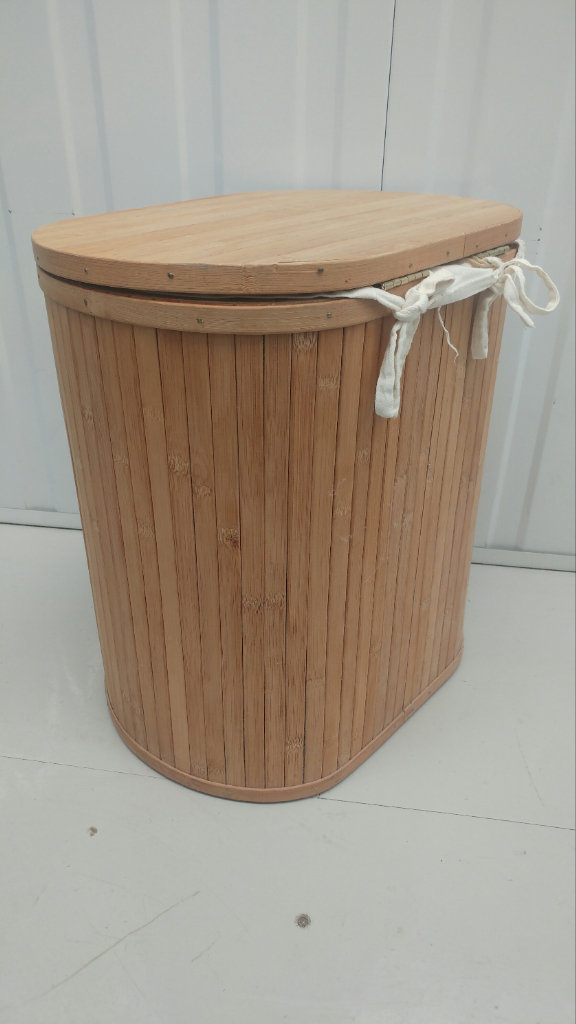 Wash laundry basket wicker wood home housr
