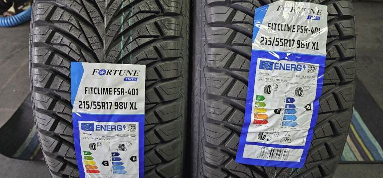 215 55 17   2 x NEW!! tyres Fortune FitClime All Seasons
