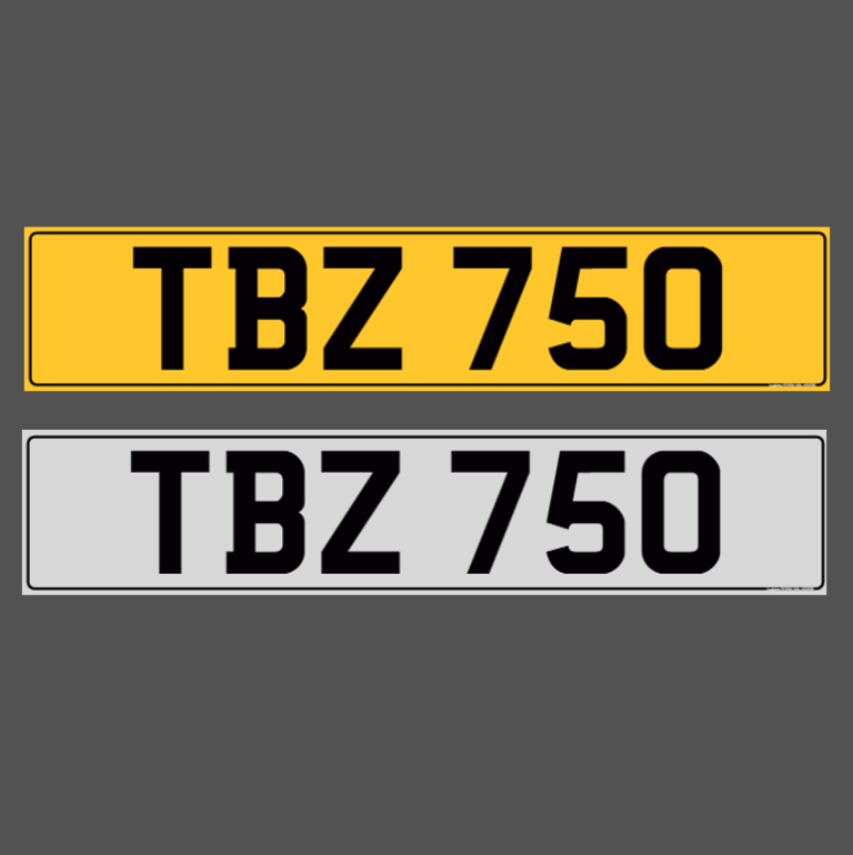 TBZ 750 - Dateless Cherished Registration Number Plate