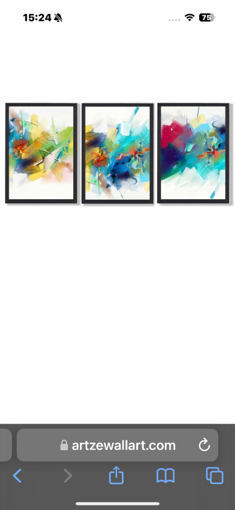3 x Wall art framed prints