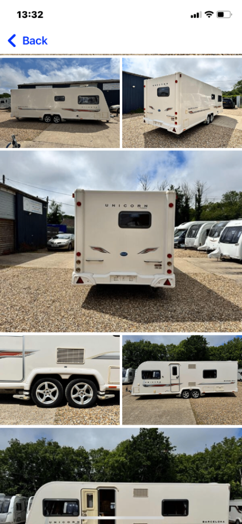 Bailey unicorn  twin axel  4 berth  Fixed bed