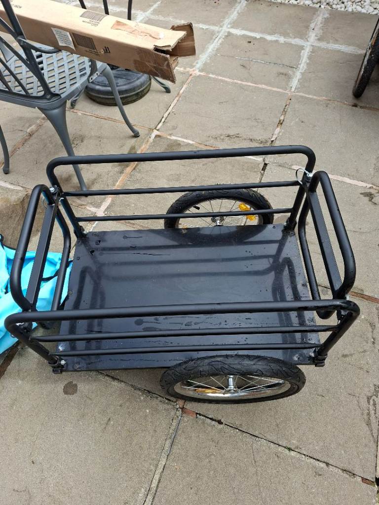 Bike Cargo Trailer with Cover – Black, Good Condition