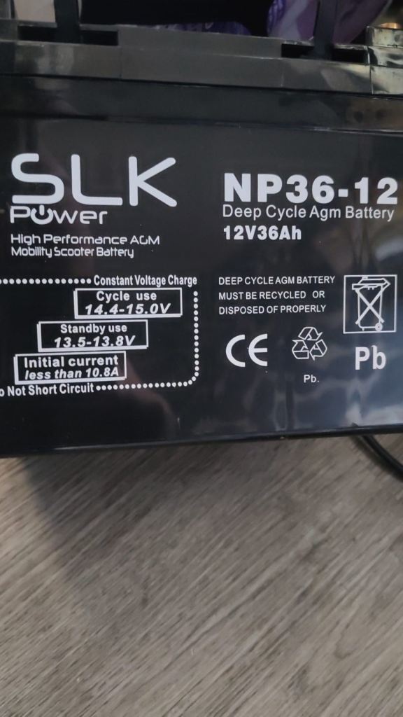 SLK Power NP36-12 Deep Cycle AGM Mobility Scooter Battery 12V36Ah