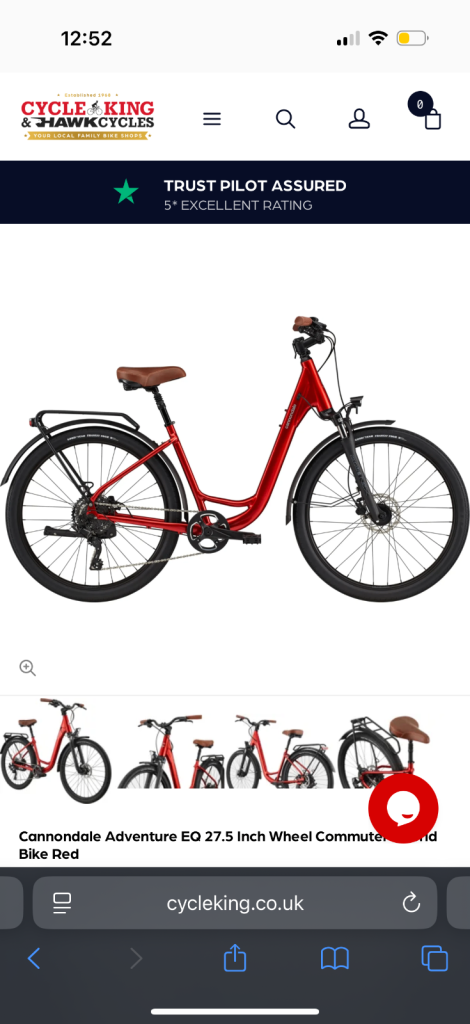 image for Cannondale Adventure EQ 27.5 Inch Wheel Commuter Hybrid Bike Red