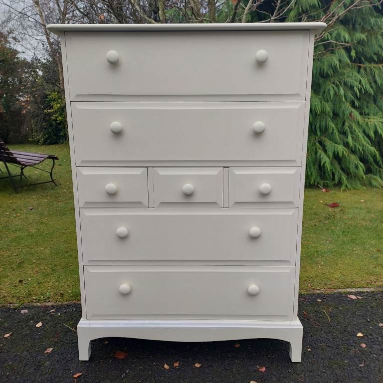 Quality Stag Tallboy Chest Of Drawers In Beautiful Condition Throughout 