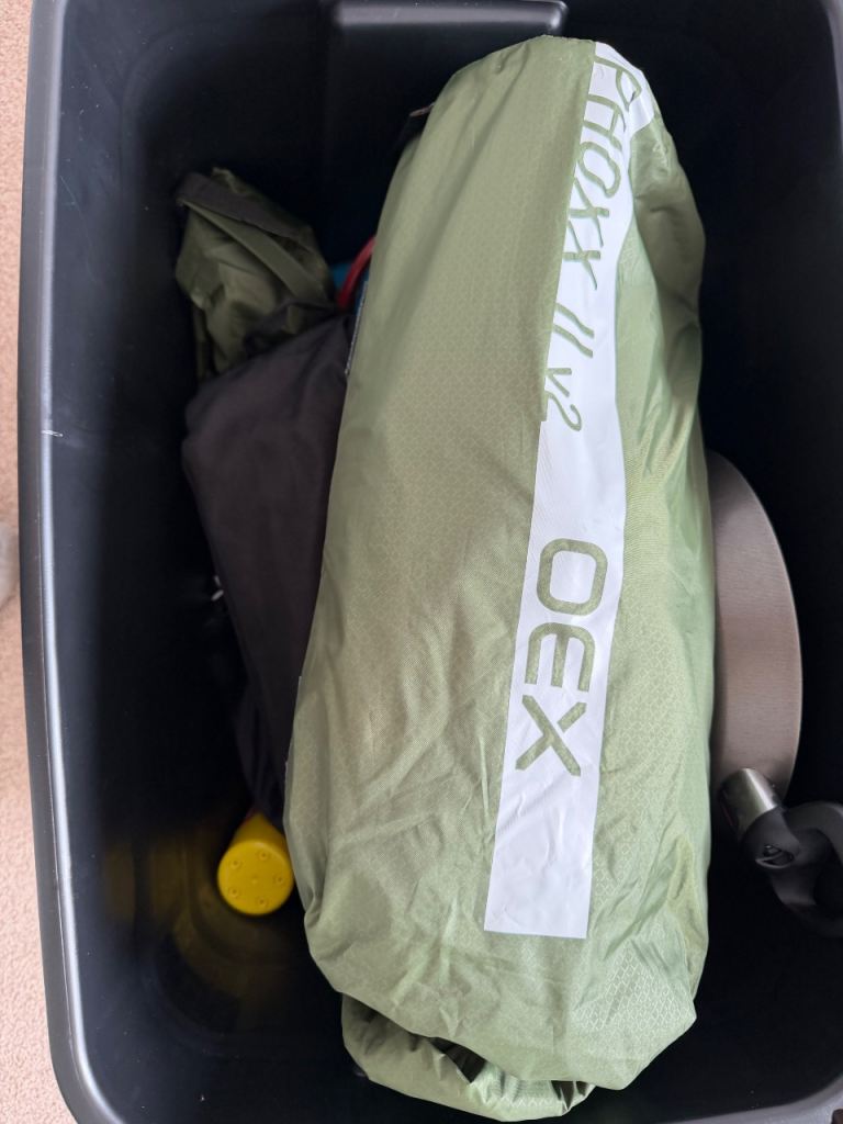 Box of camping stuff