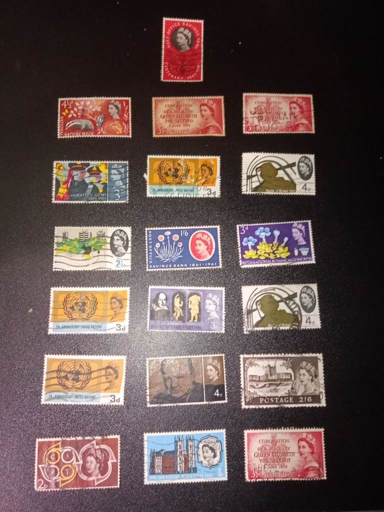 Collection of Vintage Postage Stamps – Various Designs
