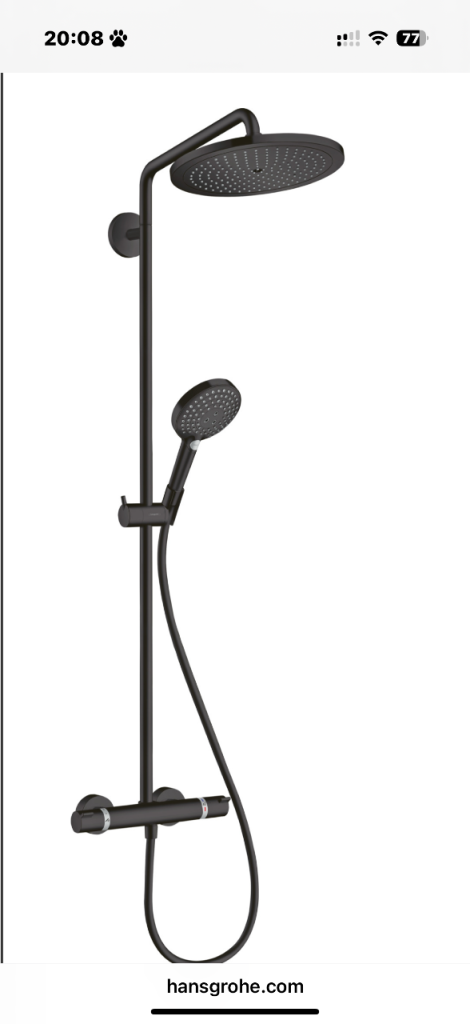 Shower thermostatic mixer Black Matt