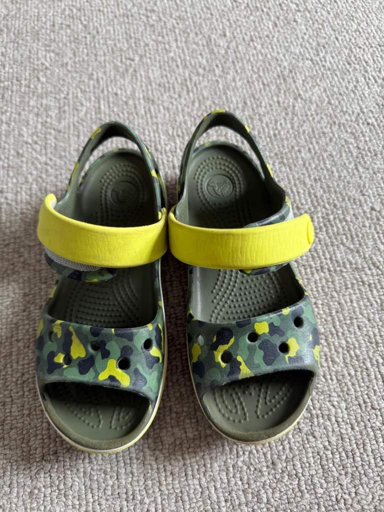 Crocs Kids Sandals – Multicoloured Camo, Good Condition
