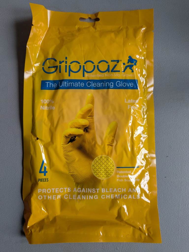 PACKS OF 12 X (4 pieces) GRIPPAZ ULTIMATE CLEANING GLOVES SIZE XL