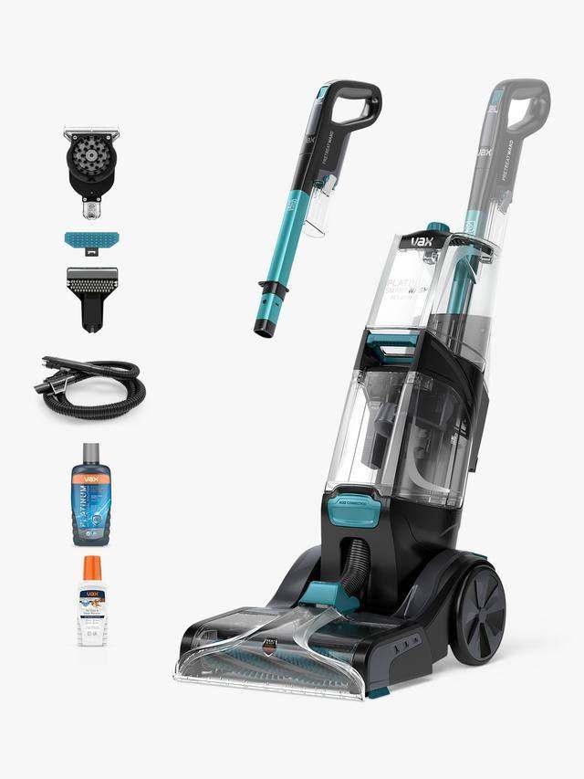 VAX PLATINUM SMARTWASH PET DESIGN CARPET CLEANER AS NEW USED ONCE .ALL ATTACHMENTS UNUSED..