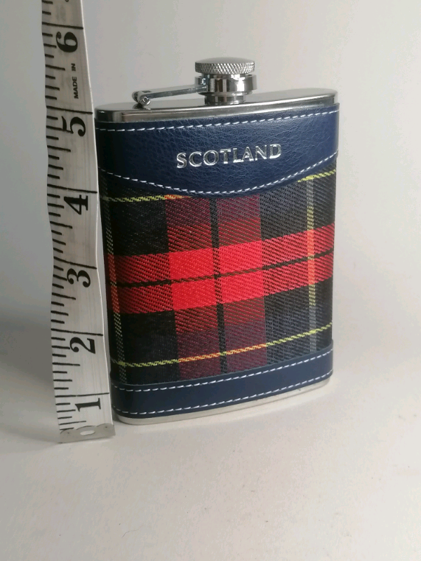 8- 0z. Brand new Stainless steel Scotland hip flask. 