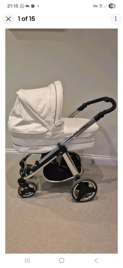 Bebcar Ip-op Travel System, White Leatherette