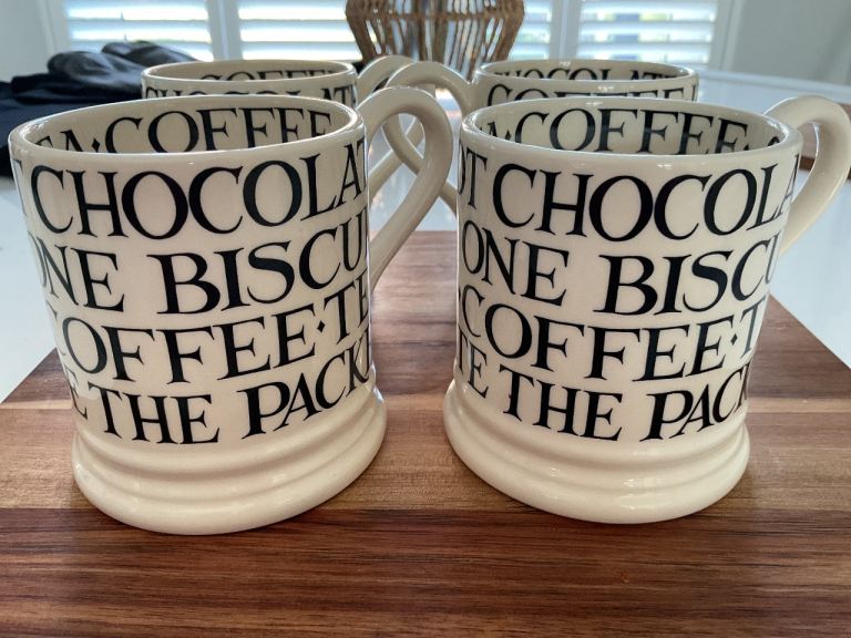 Emma Bridgewater Black Toast 1/2 Pint Mugs - Set of 4 - £30