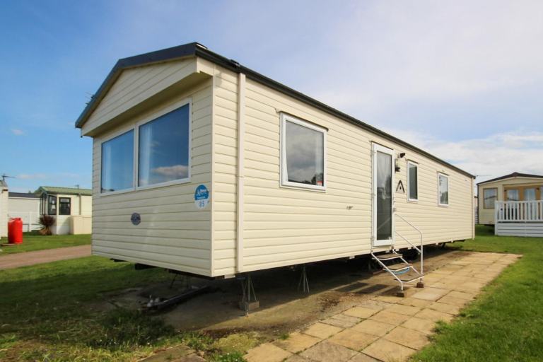 Atlas Moonstone 2017 static caravan sited at Haven Allhallows in Kent. 2 bedroom