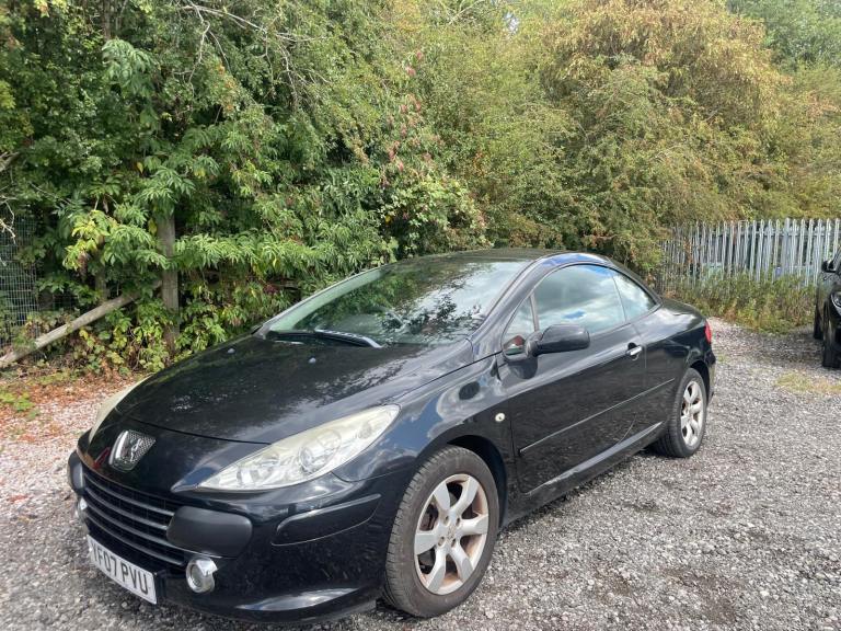 PEUGEOT 307 CC 1.6 ALLURE CONVERTIBLE 07 REG BLACK GENUINE 62411 MOT NOVEMBER 11TH 2026 