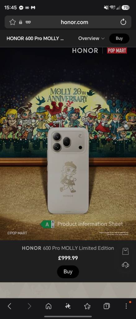 Honor 600 Pro Molly Limited Edition Unlocked 512GB