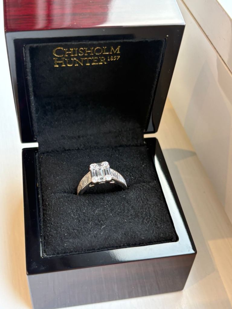 18ct White Gold Baguette Cut 1.75ct Diamond Cluster Ring
