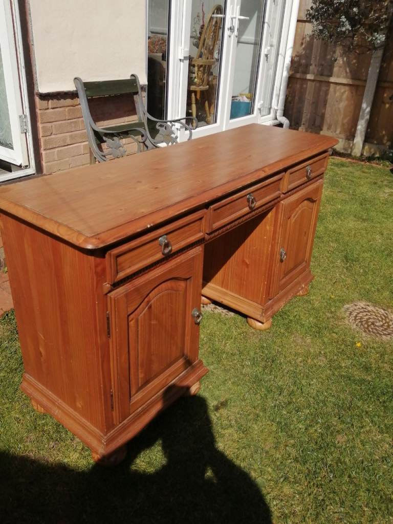 Pine writing desk (ideal as workbench for garage) 
