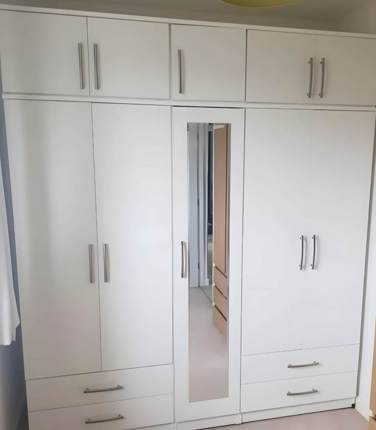 IKEA PAX 5 Door Wardrobe with Shelves For Sale 