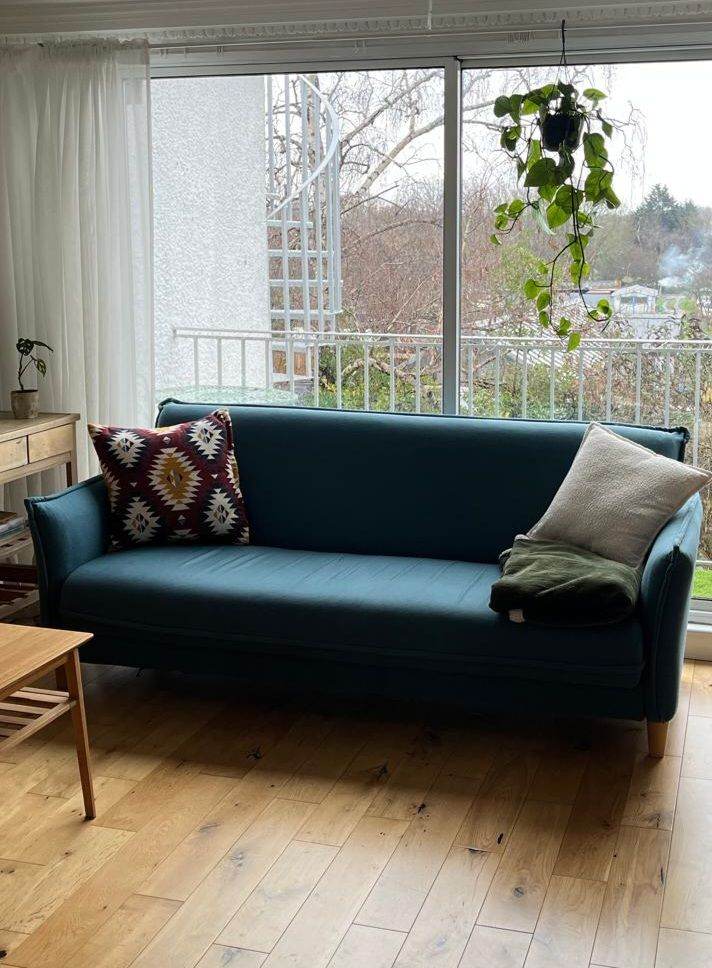Made com sofa bed blue/teal