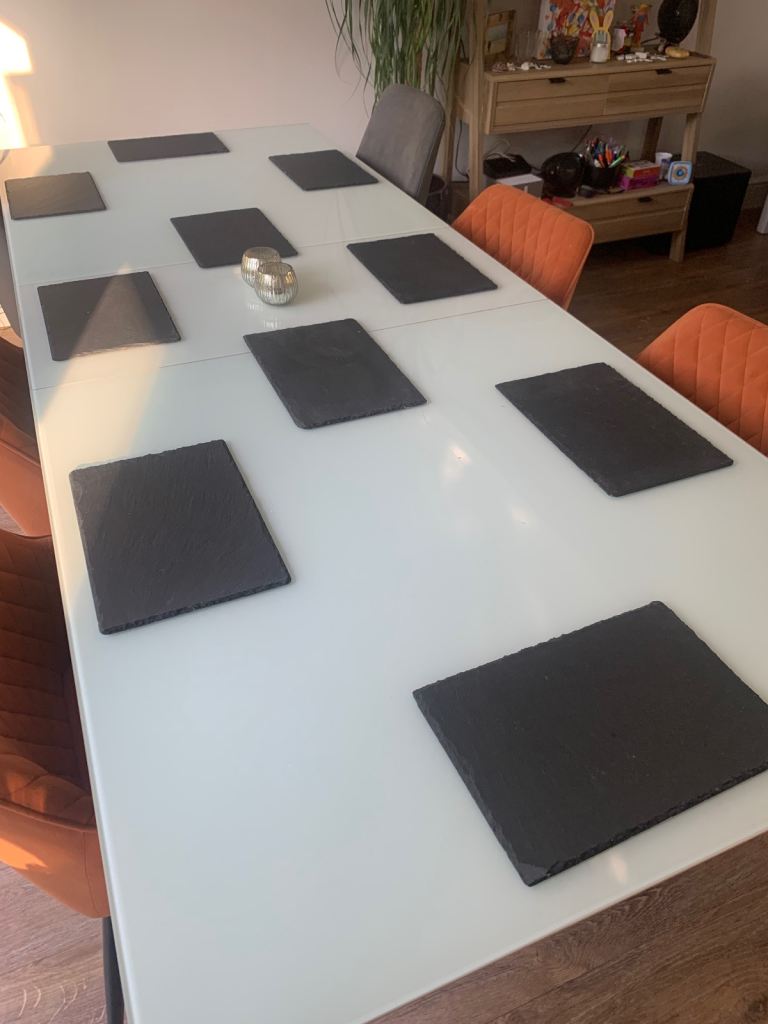Set of 10 Natural Rustic Slate Grey Dining Place Mats - Superb Condition