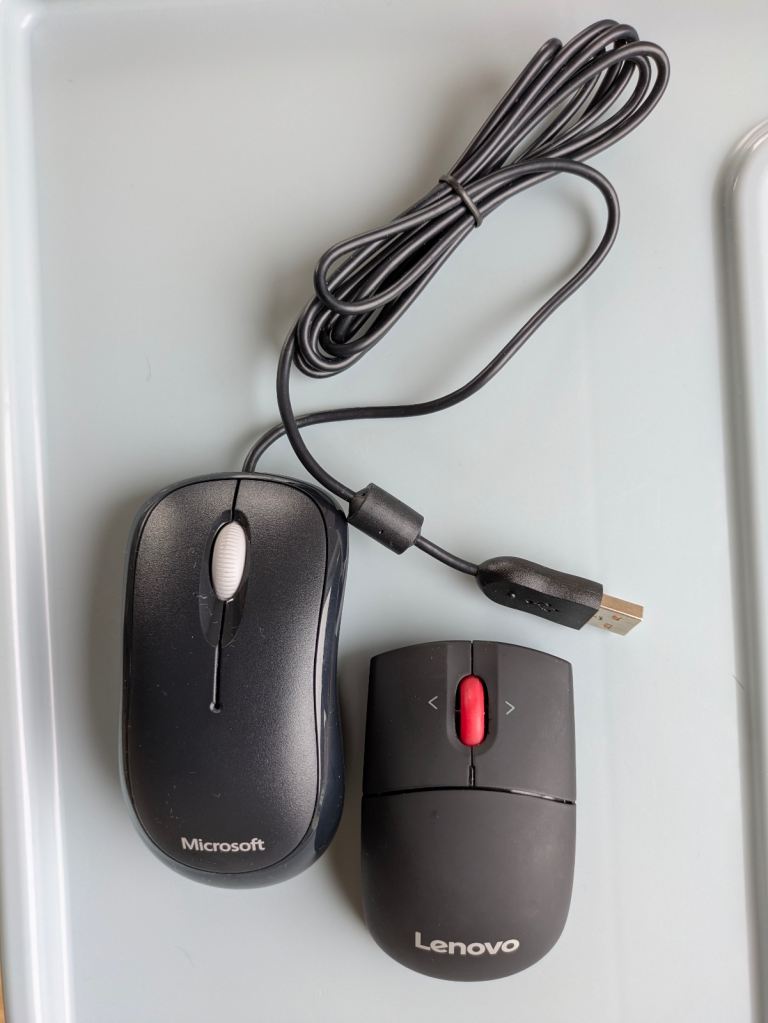 2x Computer Mice Bundle | Microsoft Wired + Lenovo Wireless | Fully Working | Collection Only