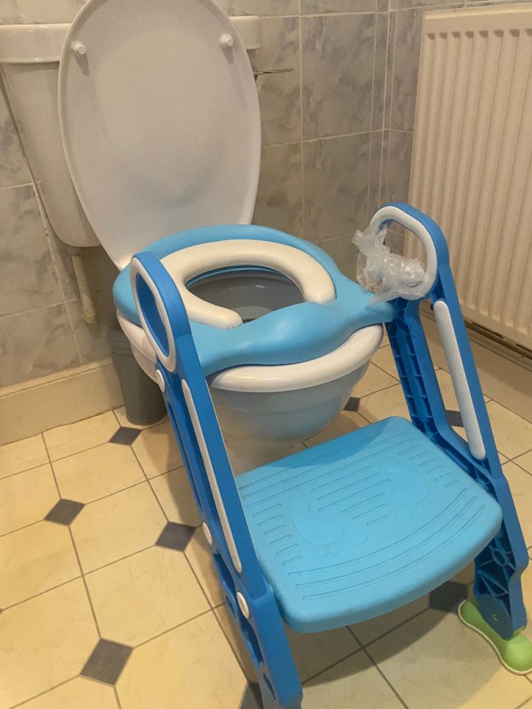 Toddler Toilet Training Seat With Step Stool Blue As Good As New 