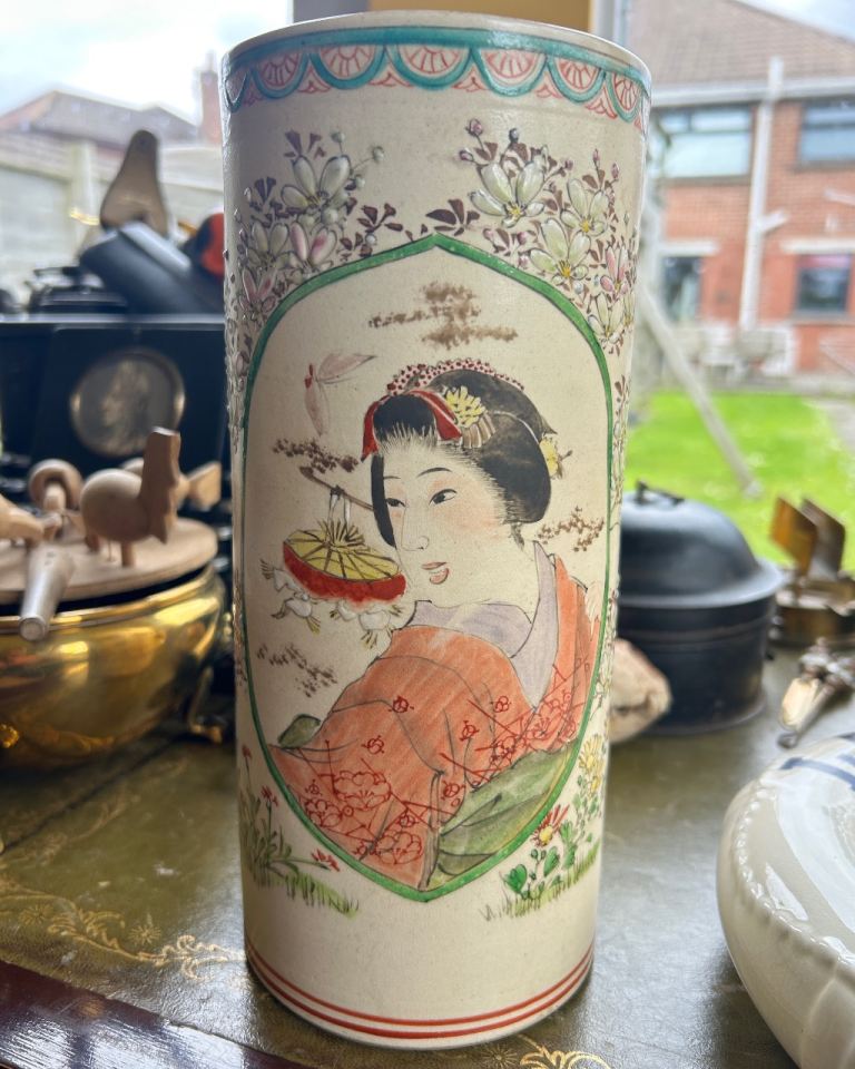 Japanese Ceramic Calligraphy Brush Pot