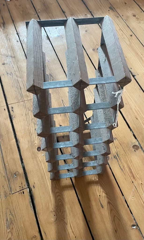 Rustic Wooden & Metal Wine Rack