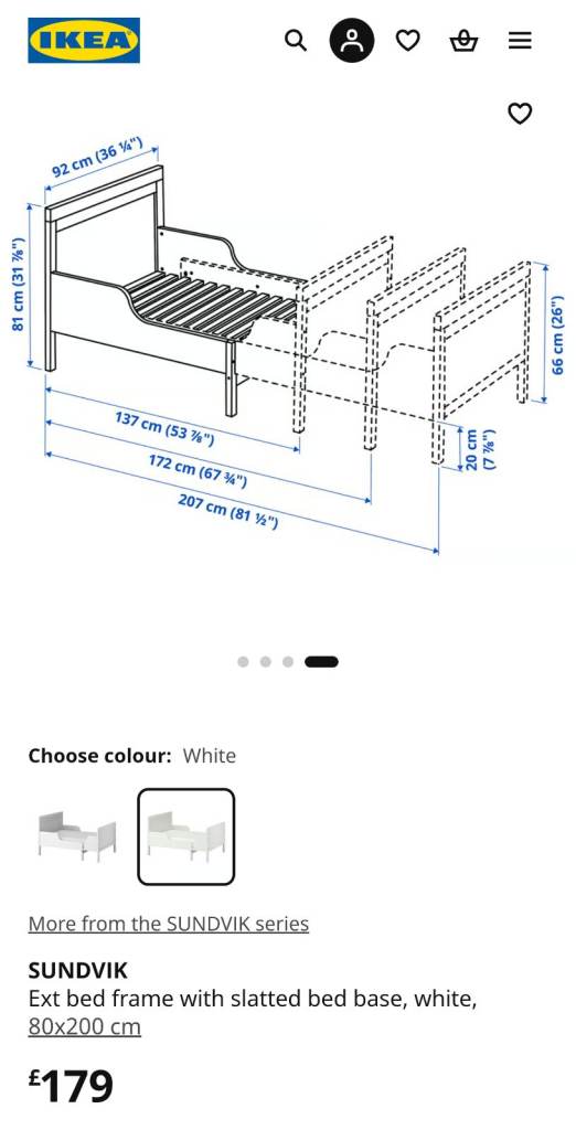 Free IKEA SUNDVIK infant bed