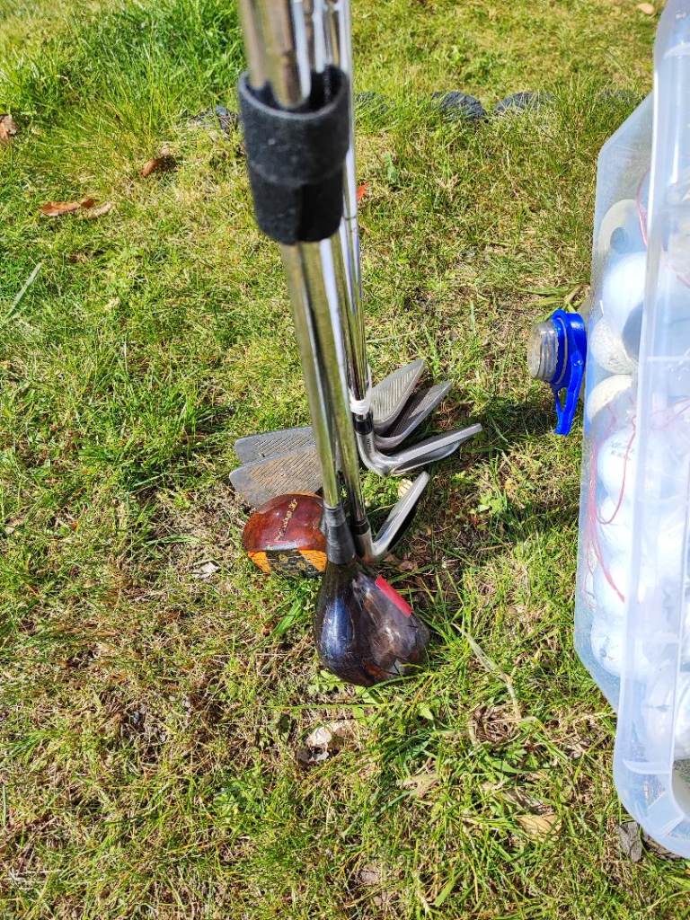 Golf Clubs and golf balls for sale.