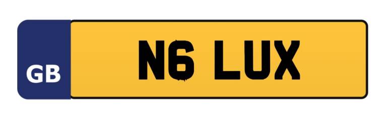 VRM number plate reg "N6 LUX" perfect for London N6 postcode  "Highgate LUXary" cars, vehicles £6500