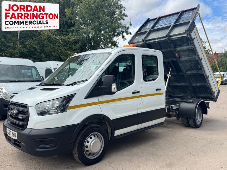  2023 FORD TRANSIT RWD TWIN WHEELS EURO 6 DOUBLE / CREW CAB TIPPER LOW MILES