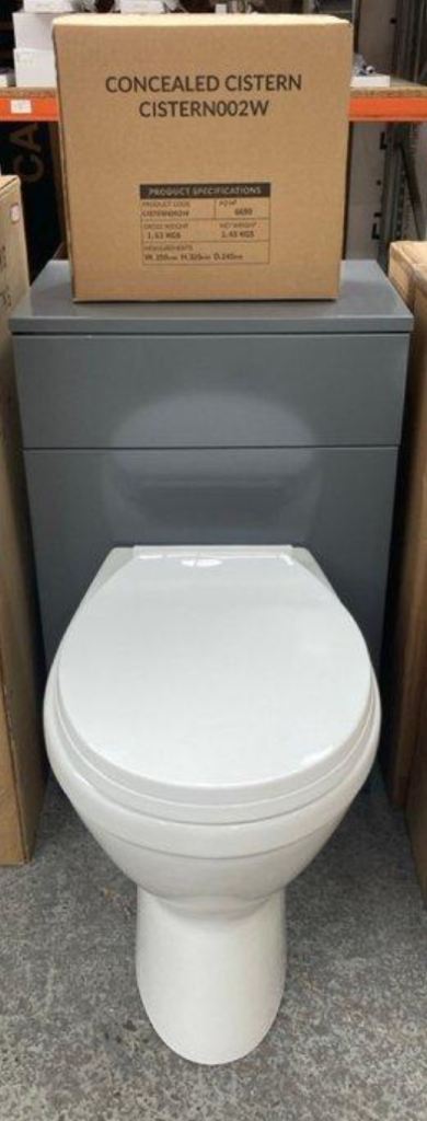 Gloss grey pan, toilet & seat