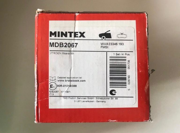Brake Pads Citroen Xsara 